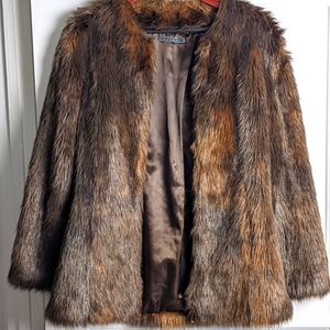 Velvet Brown Faux Fur Bomber Jacket